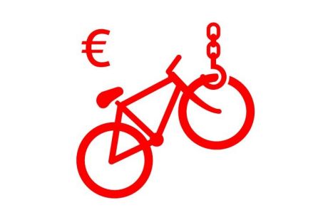 Symbol eines abgeschleppten Fahrrads