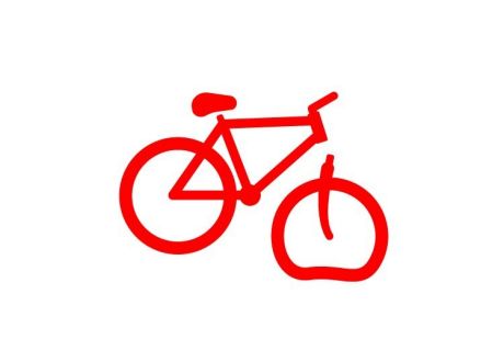 Symbol eines Fahrrades mit Panne