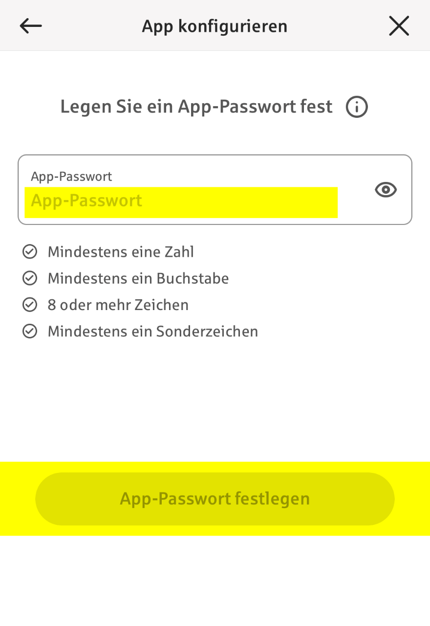 Schritt 3: App-Passwort festlegen