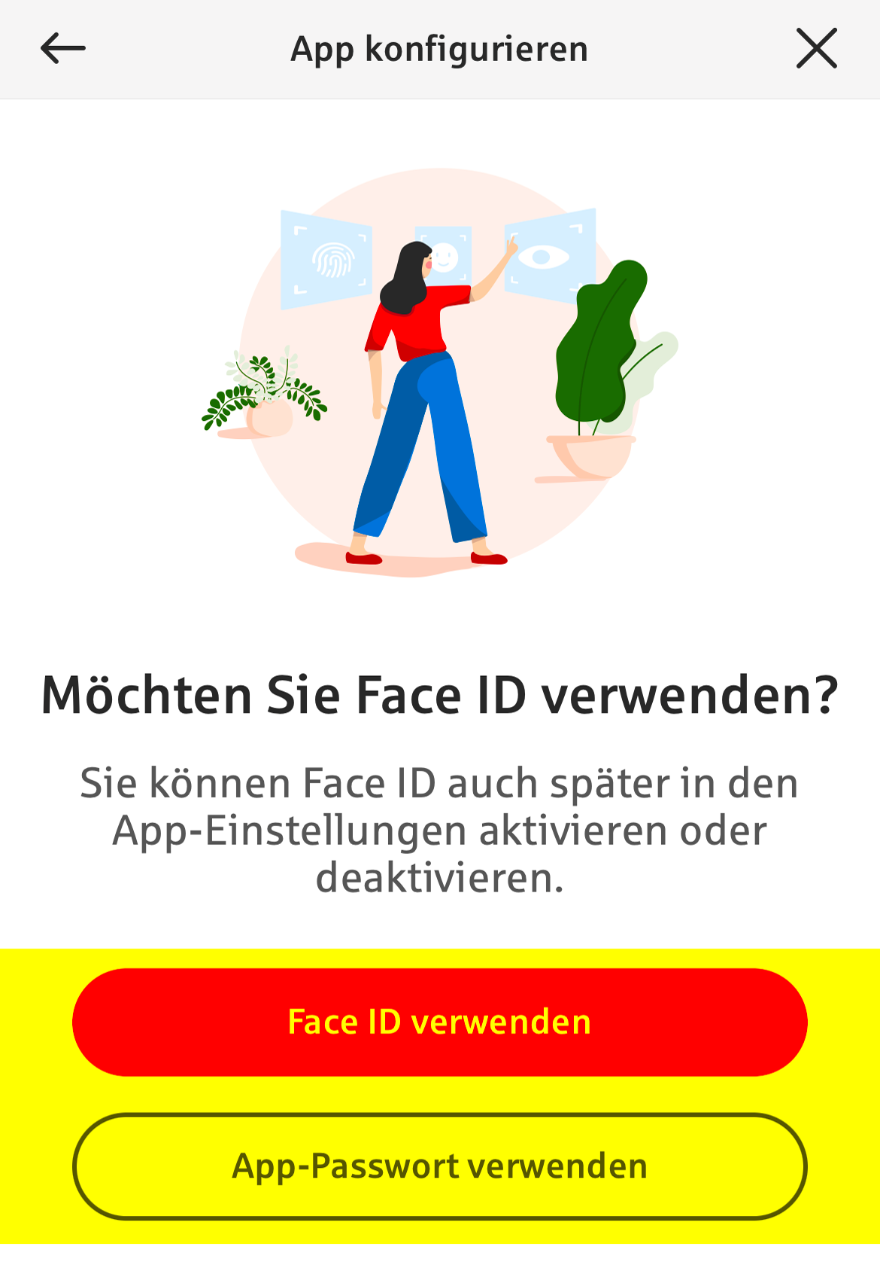 Schritt 4:  Face ID oder Touch ID