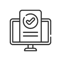 Icon Monitor mit Vertrag als Symbol für S-Privatkredit ganz einfach online beantragen